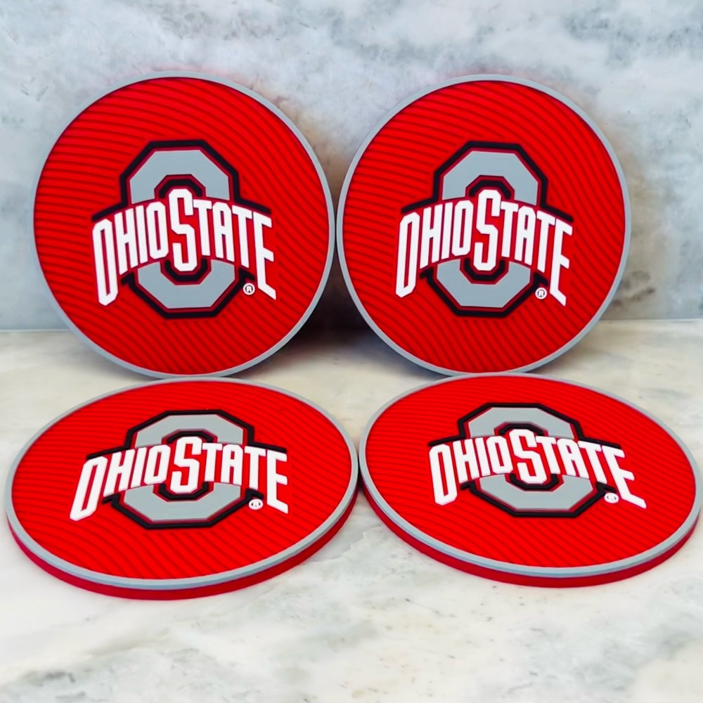Ohio State Red Coasters Set of 4 NWOT